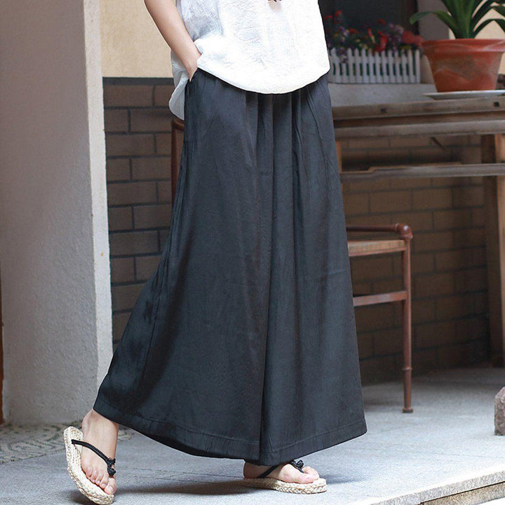 Lightweight Solid Wide Leg Pants - ZYLIRA