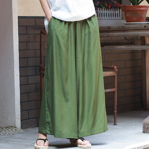 Lightweight Solid Wide Leg Pants - ZYLIRA