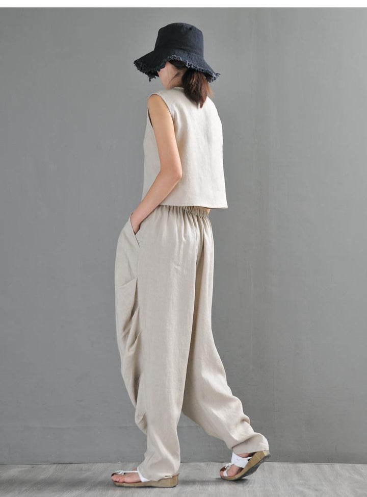 Linen Women's Summer Loose Casual Trousers Pants - ZYLIRA