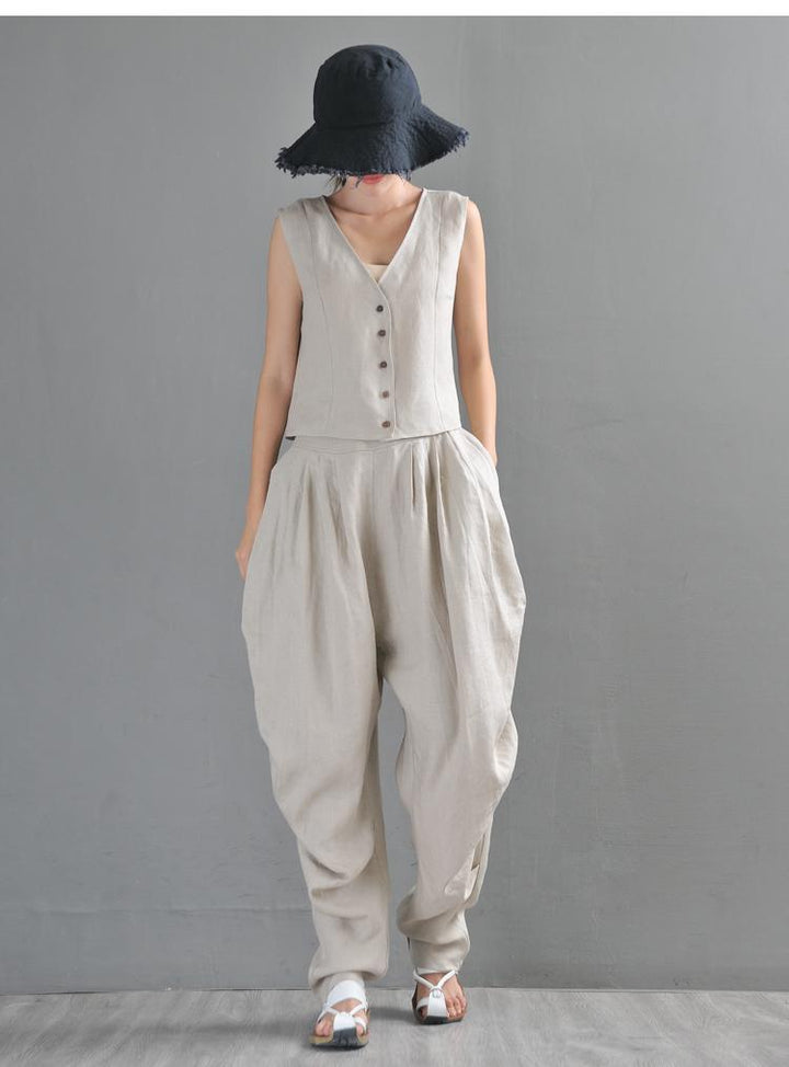 Linen Women's Summer Loose Casual Trousers Pants - ZYLIRA