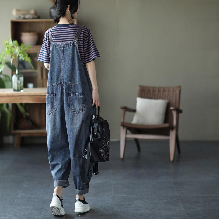 Loose Denim Overalls Casual Jumpsuit - ZYLIRA