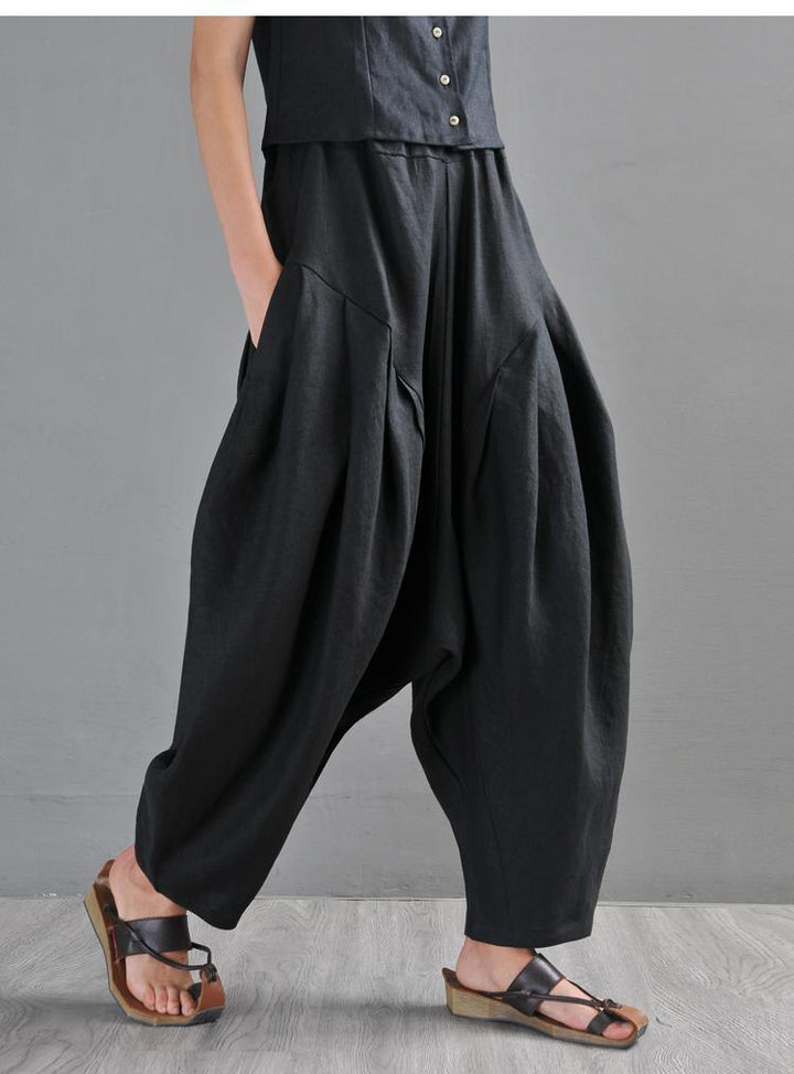 Loose Retro Linen Casual Pants Trousers - ZYLIRA