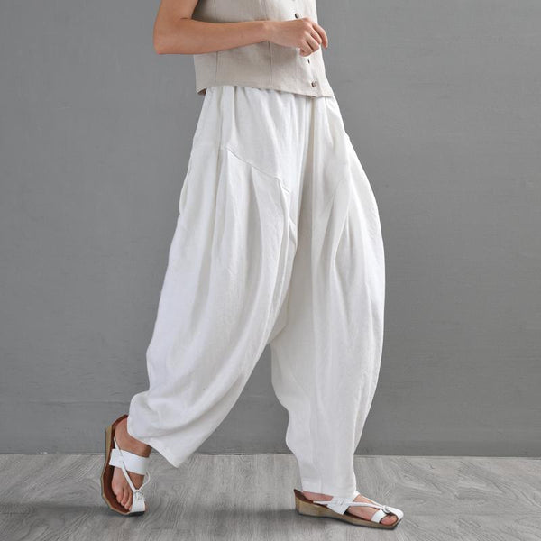 Loose Retro Linen Casual Pants Trousers - ZYLIRA