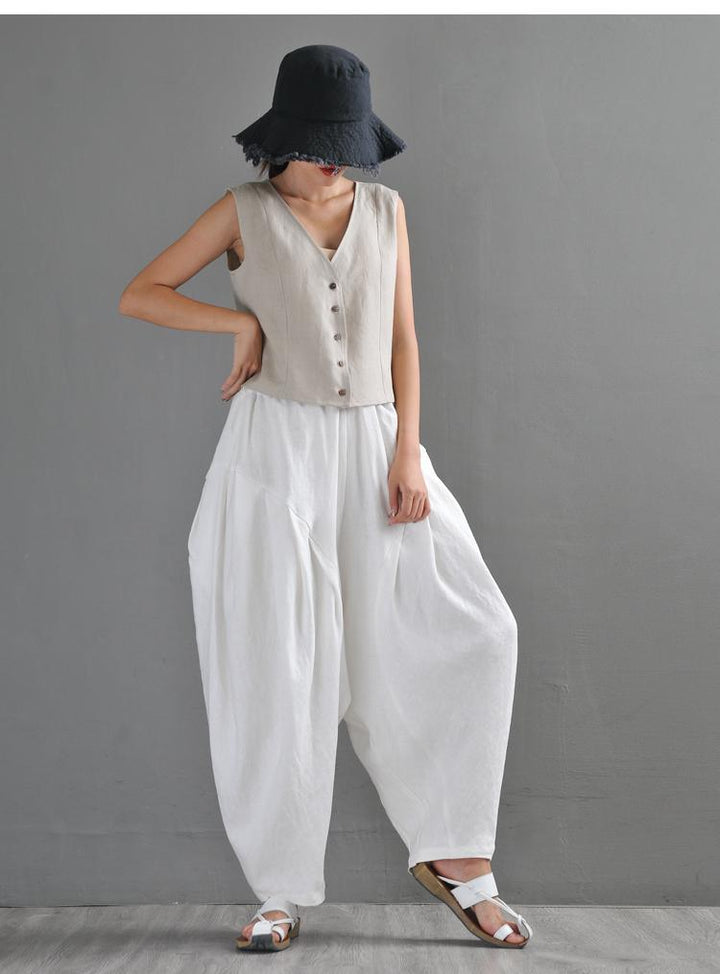 Loose Retro Linen Casual Pants Trousers - ZYLIRA