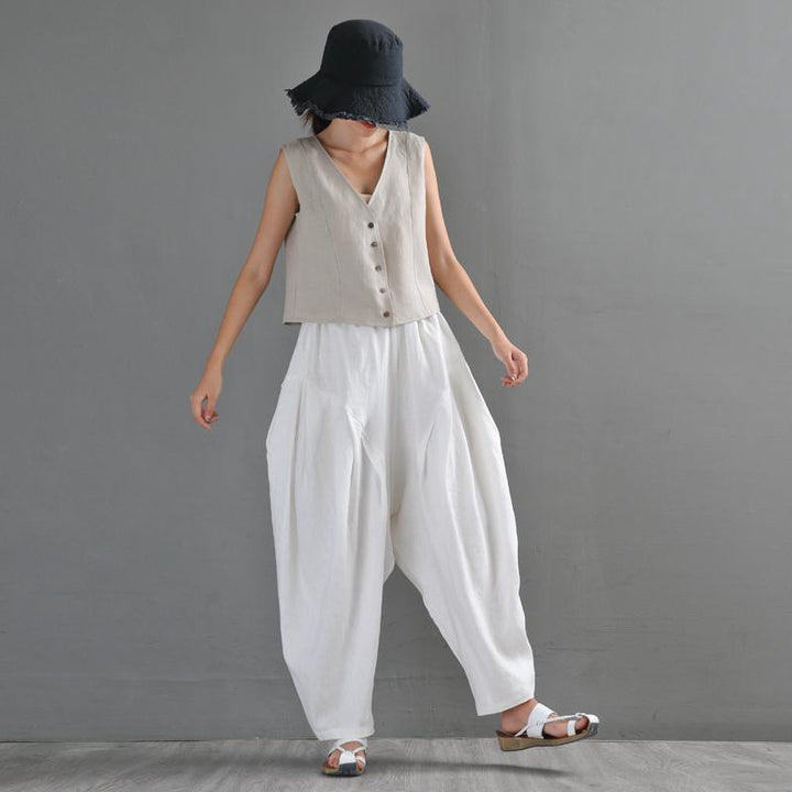 Loose Retro Linen Casual Pants Trousers - ZYLIRA