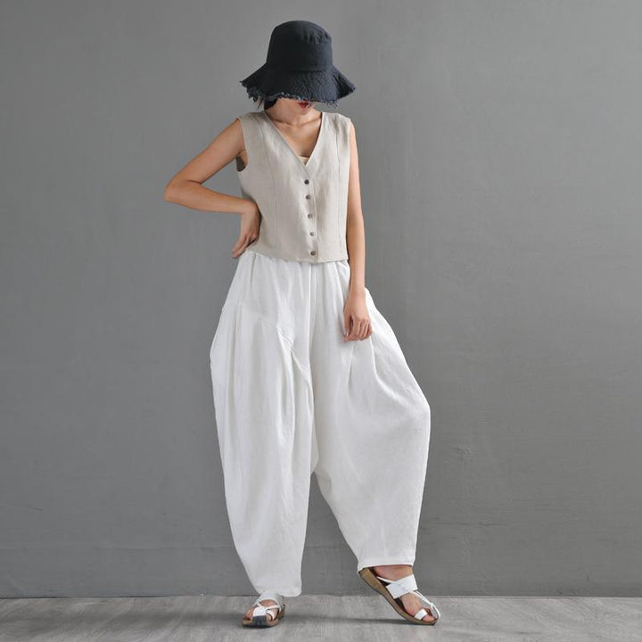 Loose Retro Linen Casual Pants Trousers - ZYLIRA