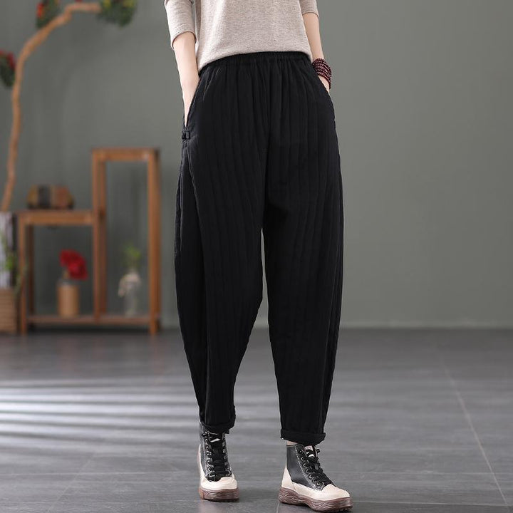 Loose Winter Retro Cotton Quilted Harem Pants - ZYLIRA