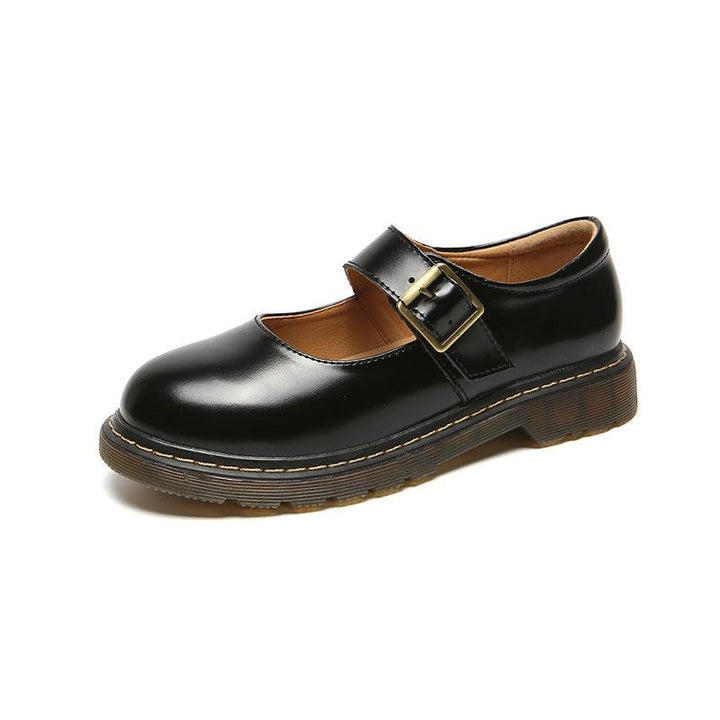 Women Vintage Buckle Leather Mary Janes Shoes - Flats - ZYLIRA