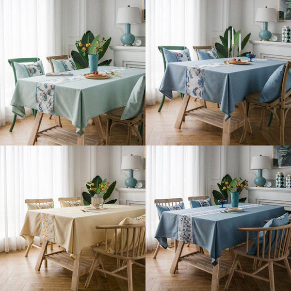 Modern Simple Cotton Linen Dining Table Cloth Rectangular Tea Table Cloth - ZYLIRA