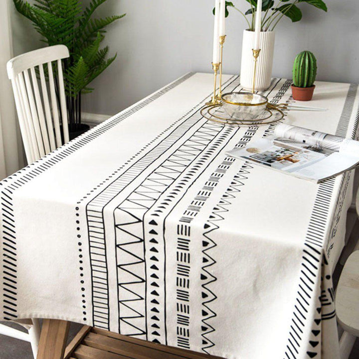 Nordic Cotton Linen Geometric Tablecloth - ZYLIRA