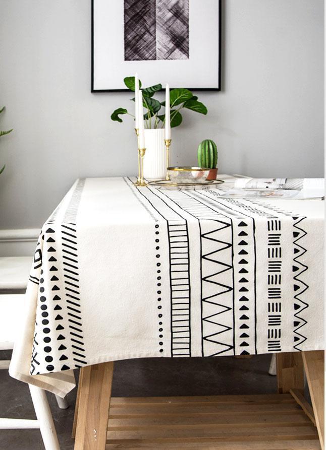 Nordic Cotton Linen Geometric Tablecloth - ZYLIRA