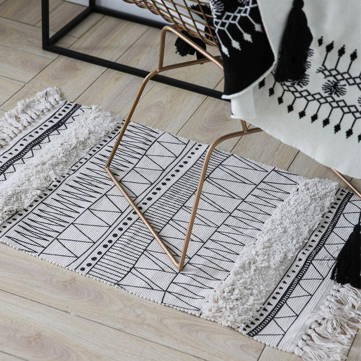 Nordic Moroccan Carpet Floor Mat Geometric Tassel Carpet - ZYLIRA