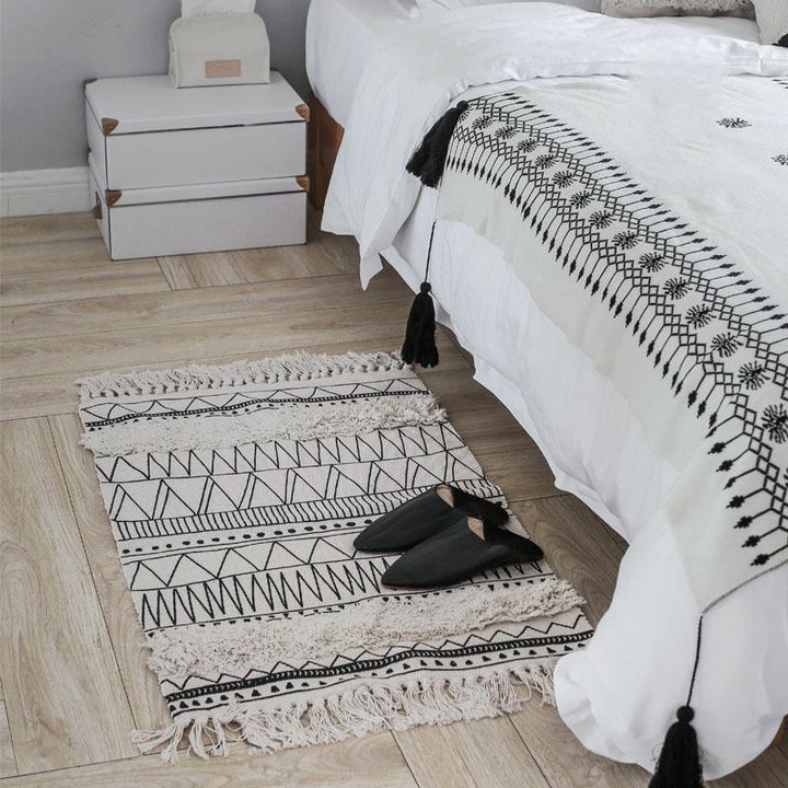 Nordic Moroccan Carpet Floor Mat Geometric Tassel Carpet - ZYLIRA