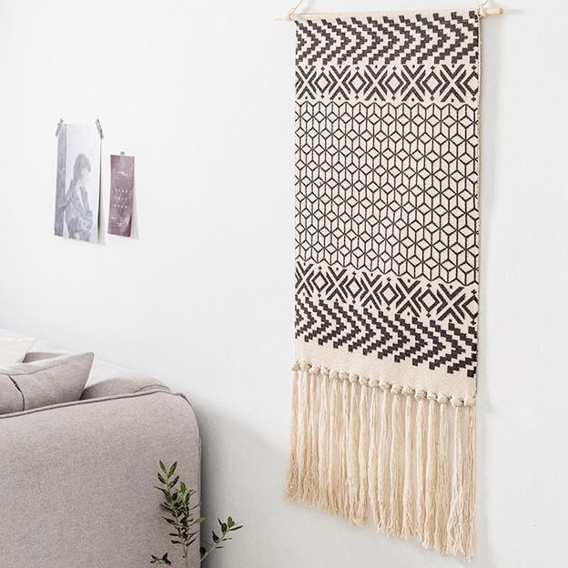 Nordic Tapestry Tassels Handmade Woven Background Wall Hanging Decoration - ZYLIRA