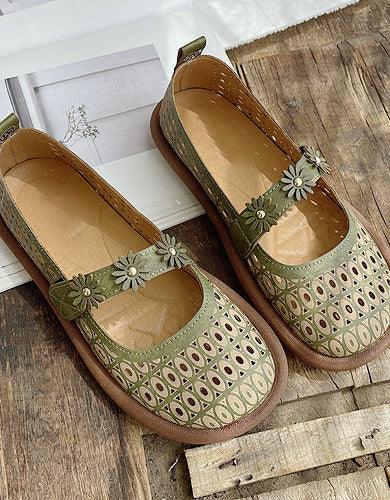 Comfortable Round Toe Summer Hollow Flat Sandals - ZYLIRA