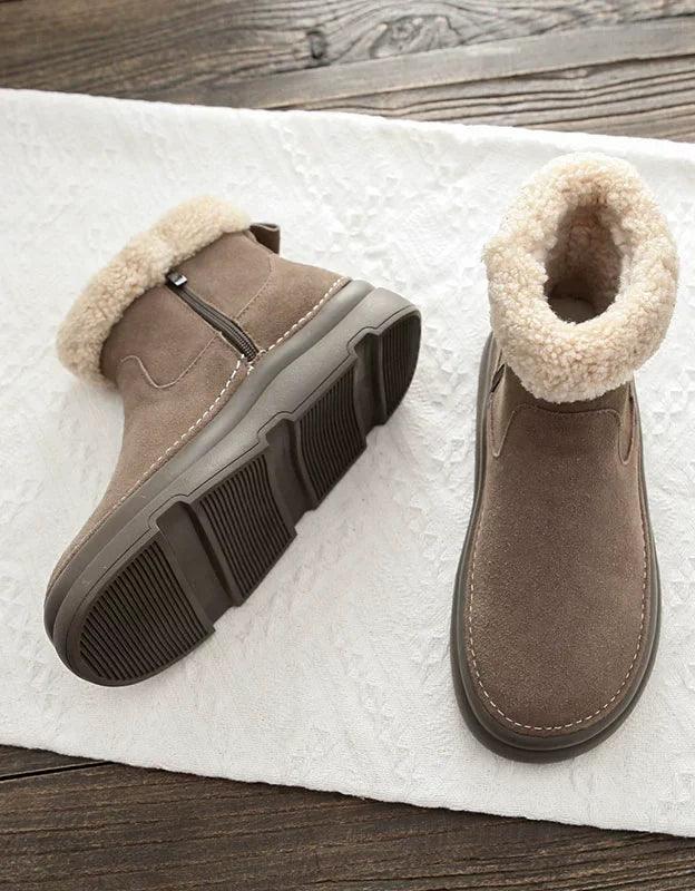 Comfortable Suede Winter Snow Boots with Fur - ZYLIRA