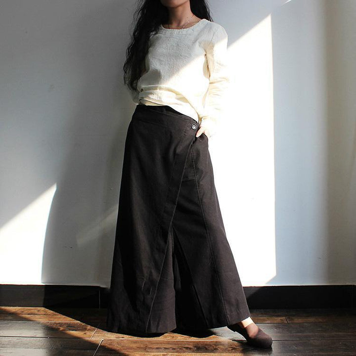 Original Design Cotton Linen Wide Leg Pants - ZYLIRA