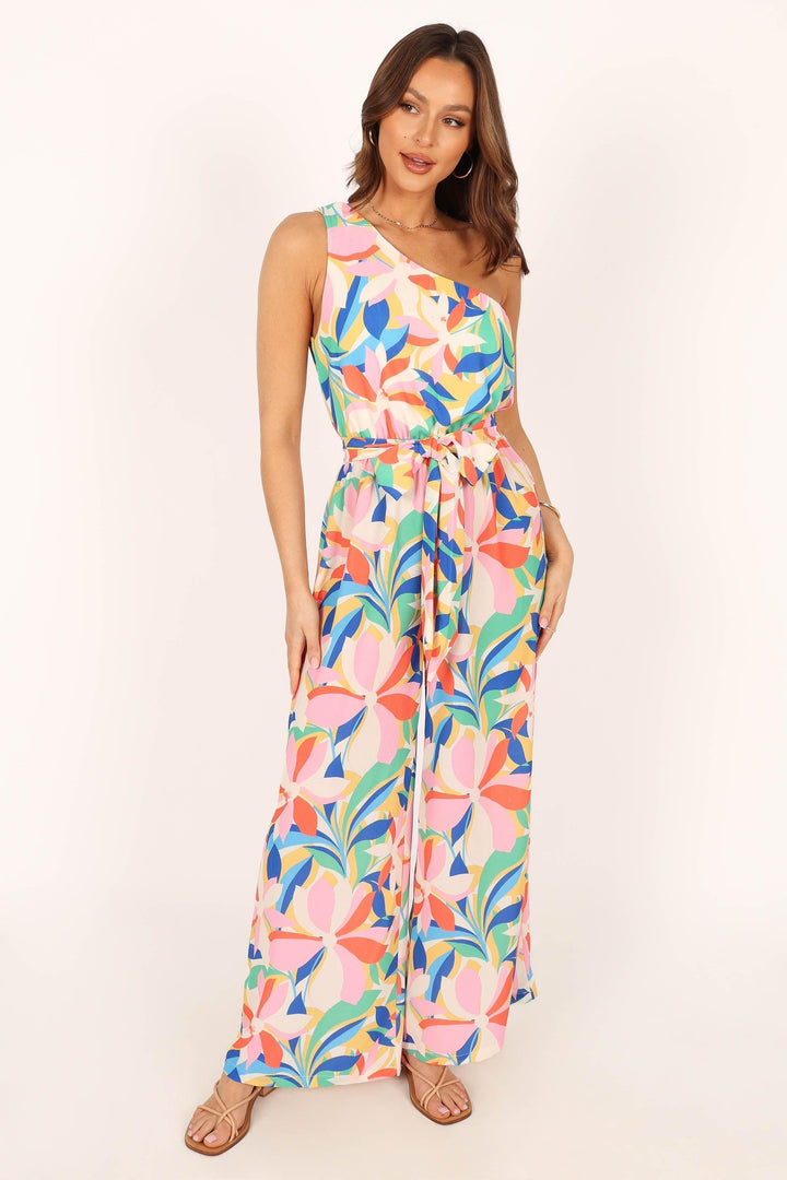 Belinda One Shoulder Jumpsuit - Floral - ZYLIRA