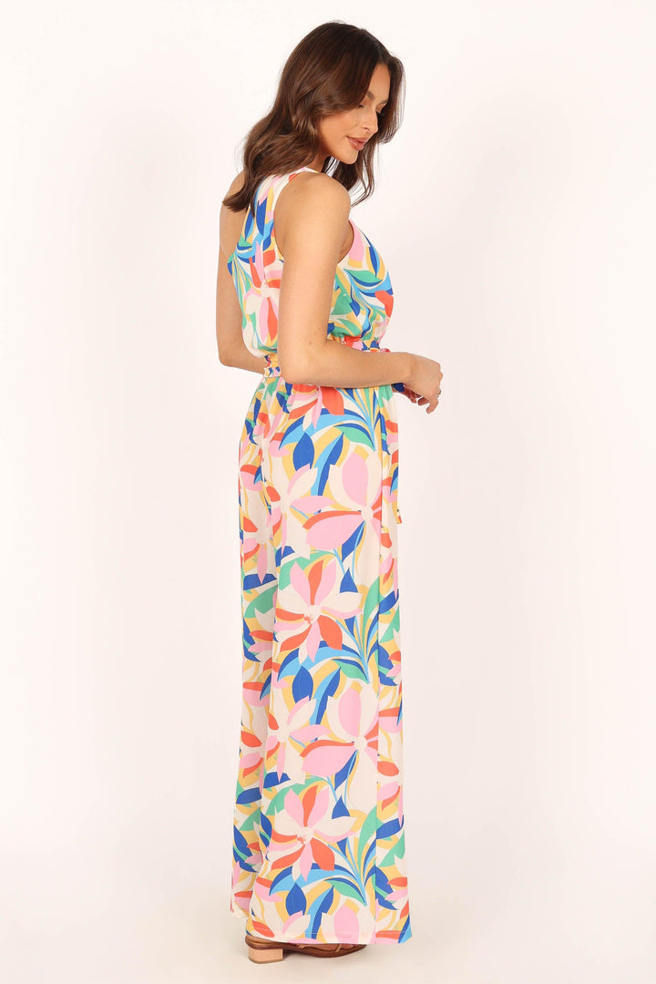 Belinda One Shoulder Jumpsuit - Floral - ZYLIRA