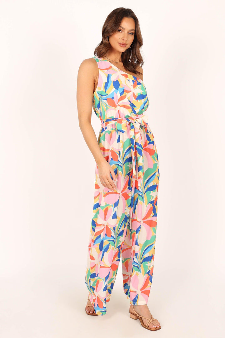 Belinda One Shoulder Jumpsuit - Floral - ZYLIRA