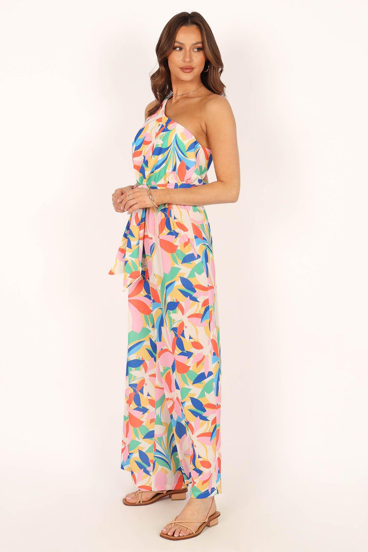 Belinda One Shoulder Jumpsuit - Floral - ZYLIRA