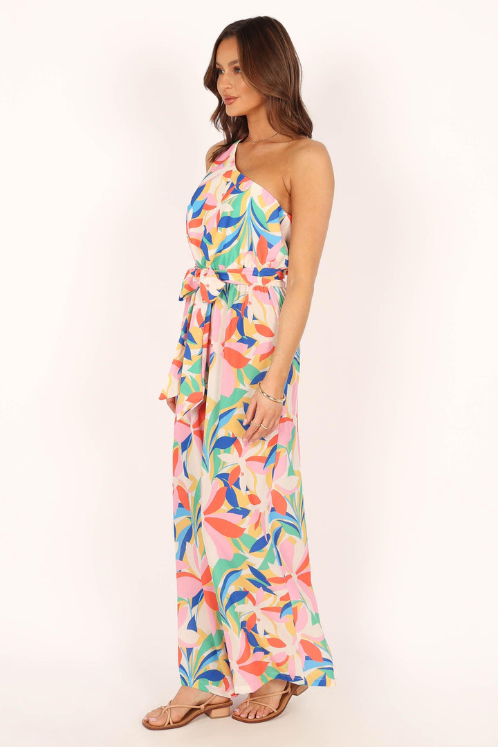 Belinda One Shoulder Jumpsuit - Floral - ZYLIRA