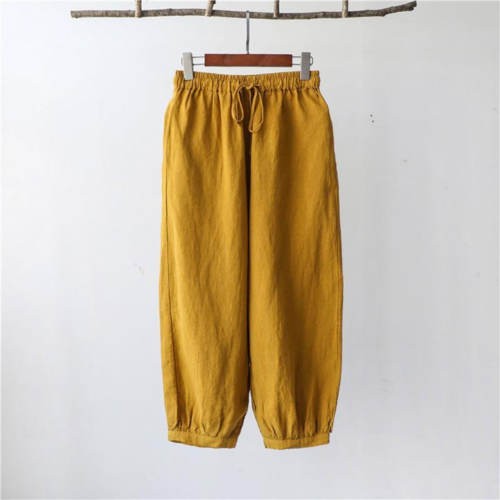 Plus Size Retro Casual Bloomer Cotton Linen Pants - ZYLIRA