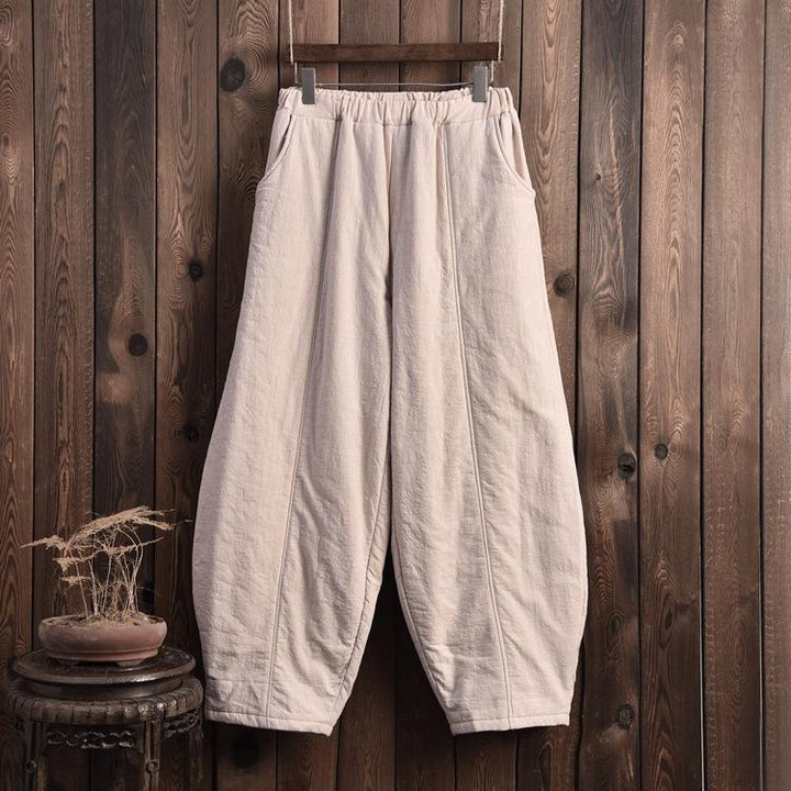 Plus Size Winter Retro Bloomers Cotton Padded Pants - ZYLIRA