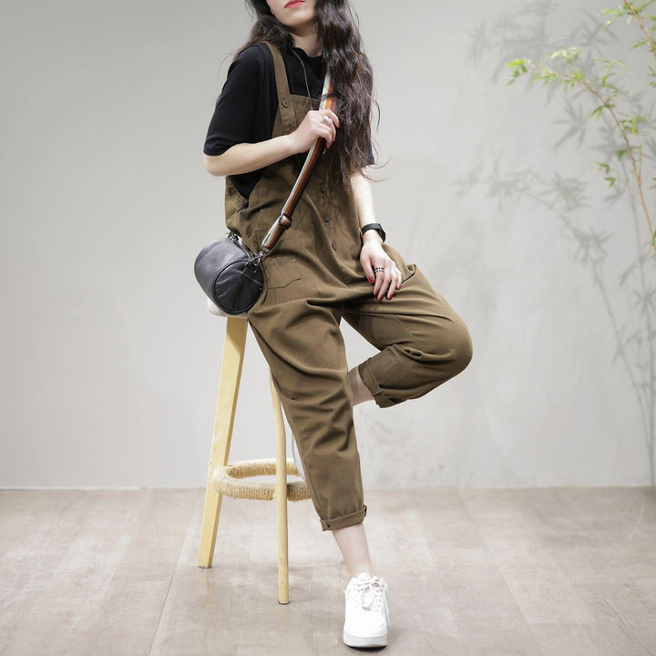 Retro Casual Spring Cotton Loose Jumpsuit - ZYLIRA