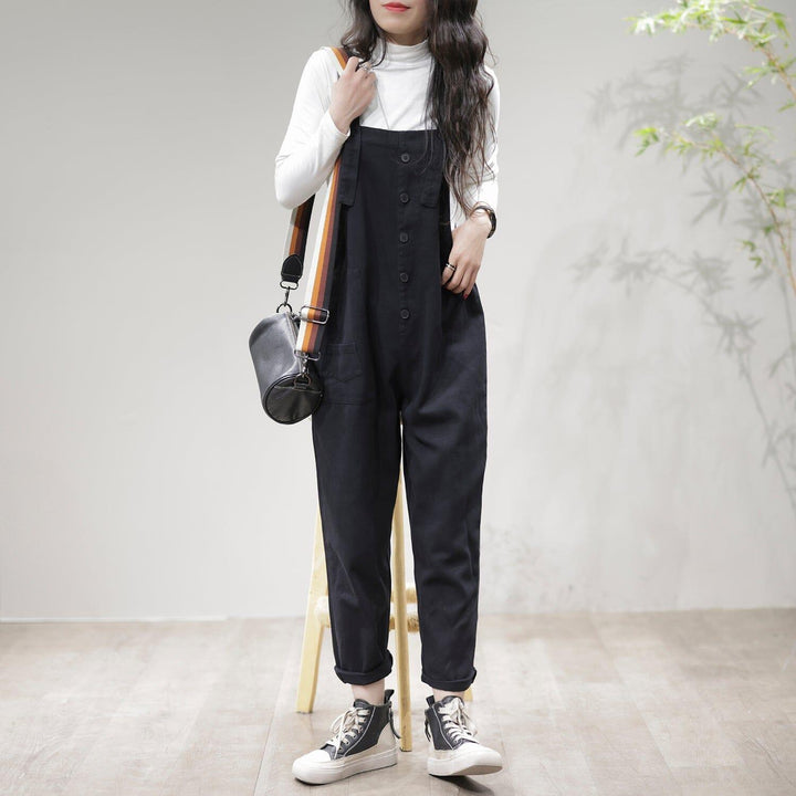 Retro Casual Spring Cotton Loose Jumpsuit - ZYLIRA