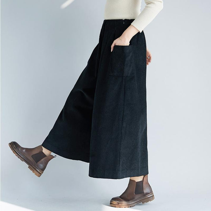 Women Autumn Winter Retro Corduroy Wide-leg Pants - ZYLIRA