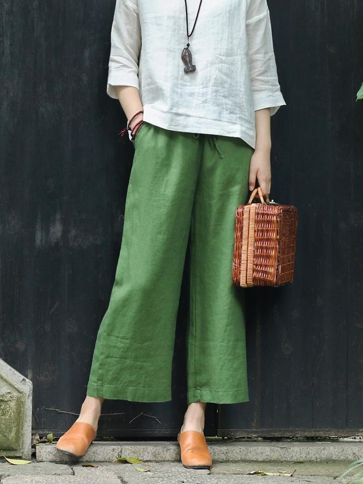 Retro Linen Loose Casual Cotton Linen Women Pants - ZYLIRA