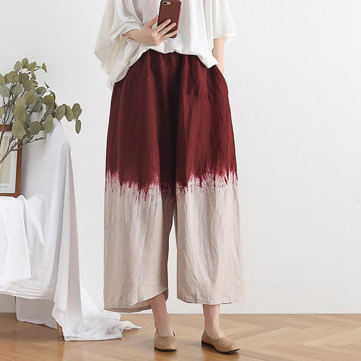 Retro Loose Wide Leg Cotton Linen Casual Pants - ZYLIRA