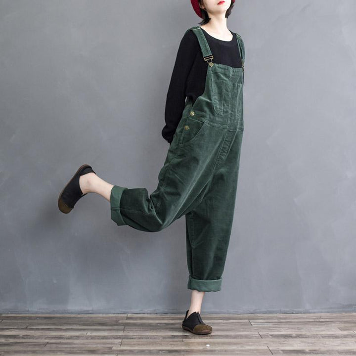 Retro Loose Wide-leg Women's Corduroy Jumpsuit - ZYLIRA