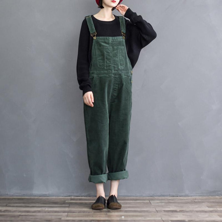 Retro Loose Wide-leg Women's Corduroy Jumpsuit - ZYLIRA