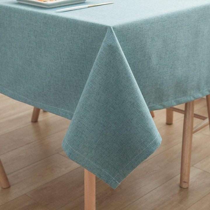 Simple Cotton Linen Dining Solid Tablecloth Rectangular Waterproof - ZYLIRA