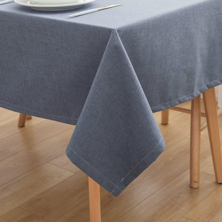 Simple Cotton Linen Dining Solid Tablecloth Rectangular Waterproof - ZYLIRA