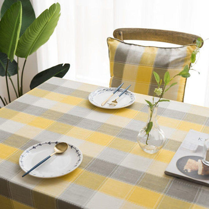 Simple Waterproof Tablecloth Linen Tablecloth Rectangular Table Cover Fabric - ZYLIRA