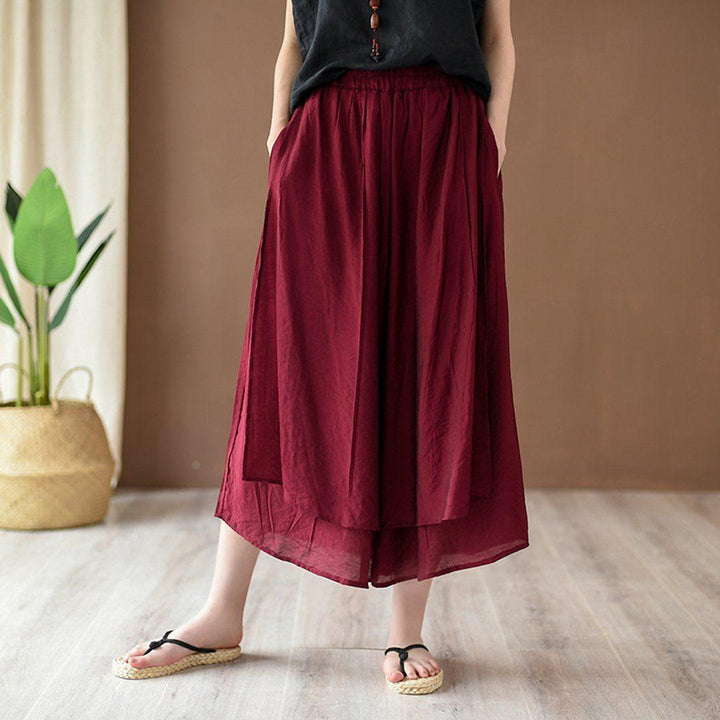 Solid Tiered Pants Culottes - ZYLIRA