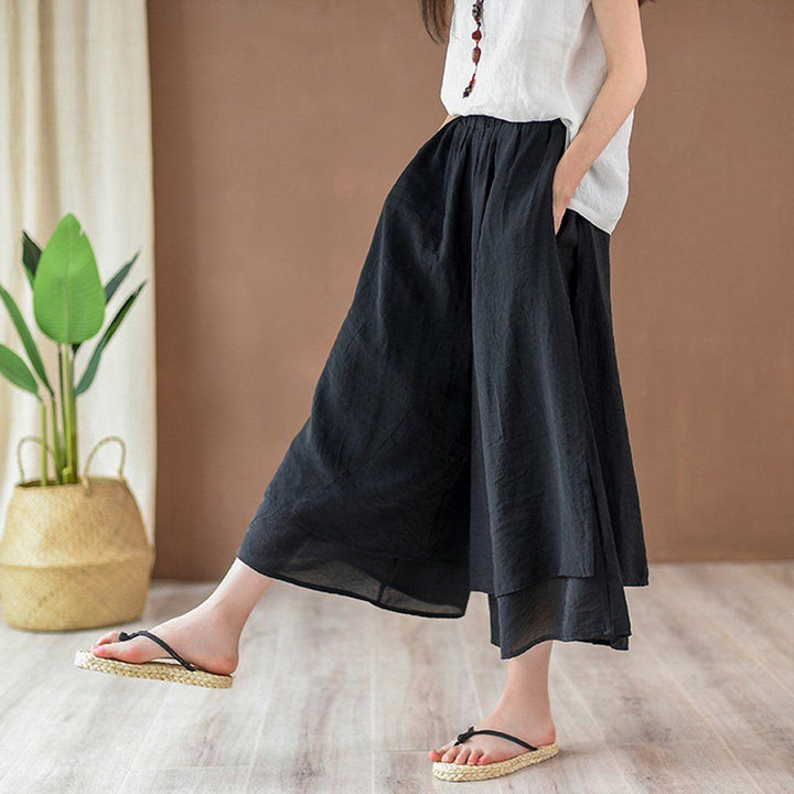 Solid Tiered Pants Culottes - ZYLIRA