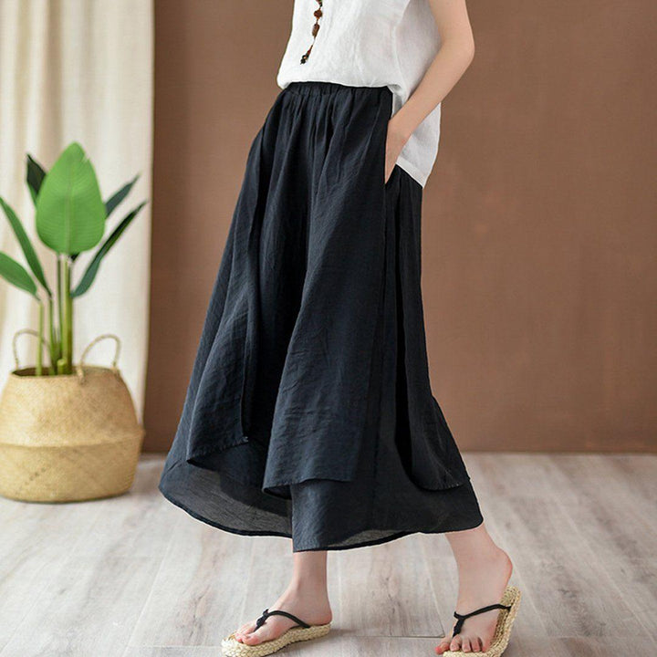 Solid Tiered Pants Culottes - ZYLIRA