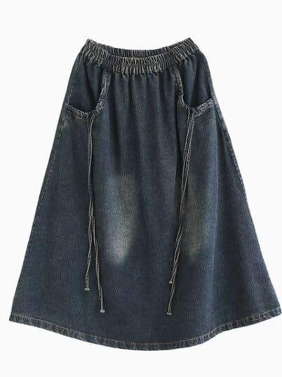 Spring Minimalist Casual Loose Denim Skirt - ZYLIRA