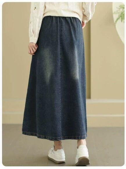 Spring Minimalist Casual Loose Denim Skirt - ZYLIRA