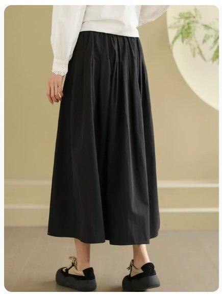 Spring Minimalist Solid A-Line Cotton Casual Skirt - ZYLIRA