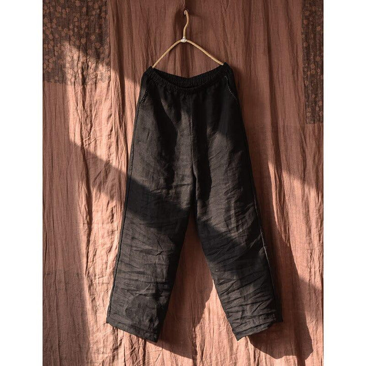 Spring Retro Linen Pleated Casual Wide-Leg Pants - ZYLIRA