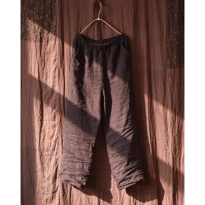 Spring Retro Linen Pleated Casual Wide-Leg Pants - ZYLIRA