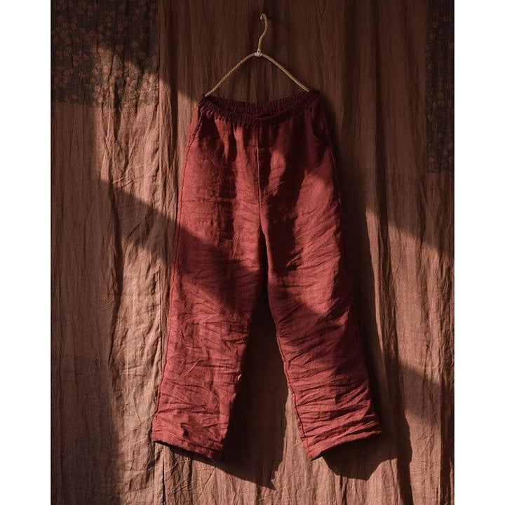 Spring Retro Linen Pleated Casual Wide-Leg Pants - ZYLIRA