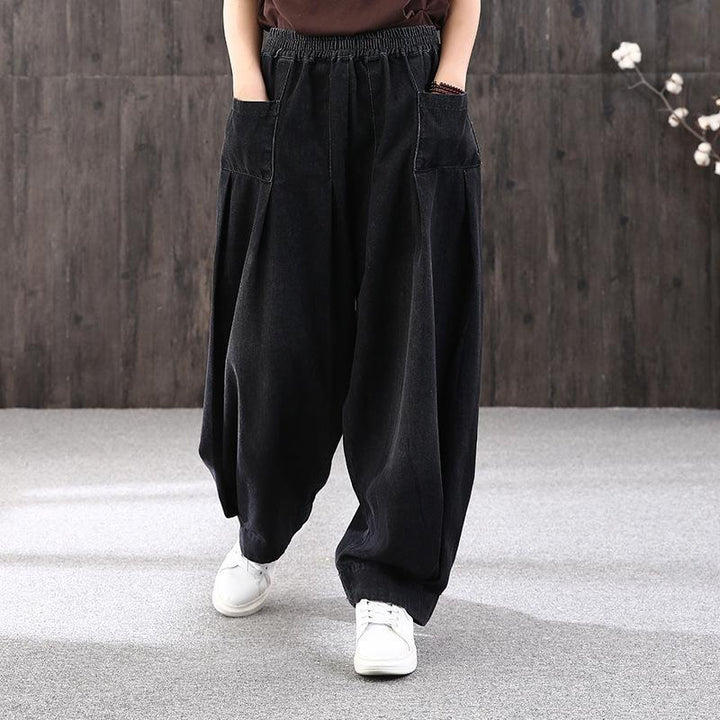 Spring Retro Loose Casual Cotton Wide Leg Pants - ZYLIRA