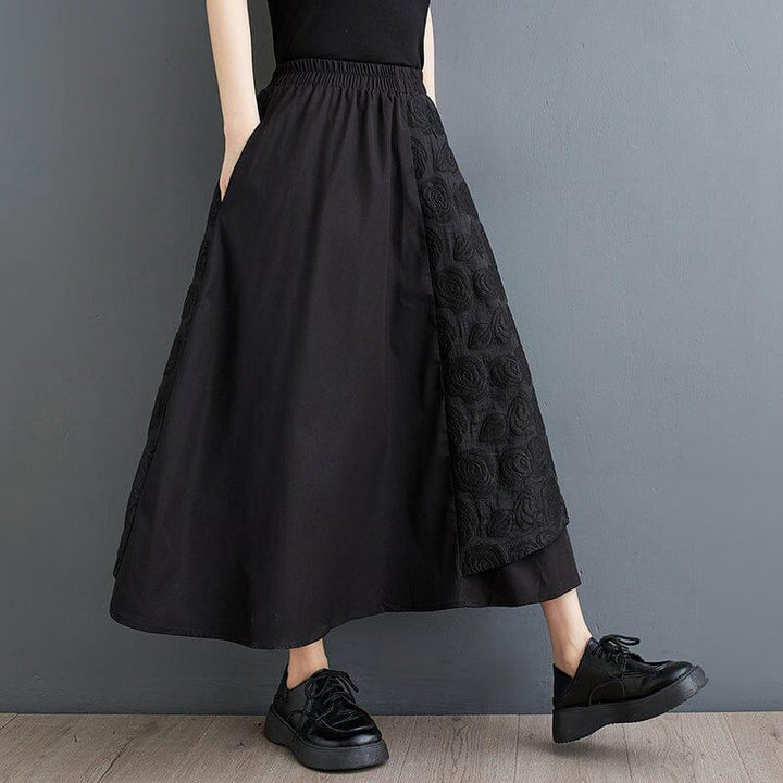 Spring Retro Minimalist Solid Jacquard Skirt - ZYLIRA