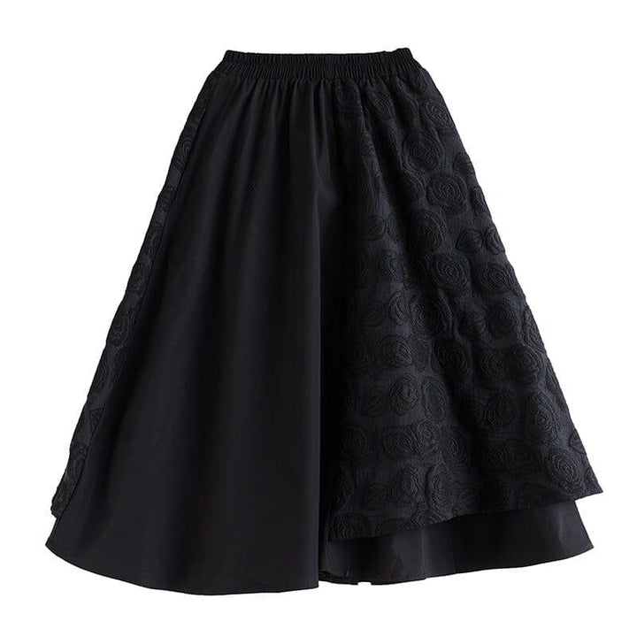 Spring Retro Minimalist Solid Jacquard Skirt - ZYLIRA